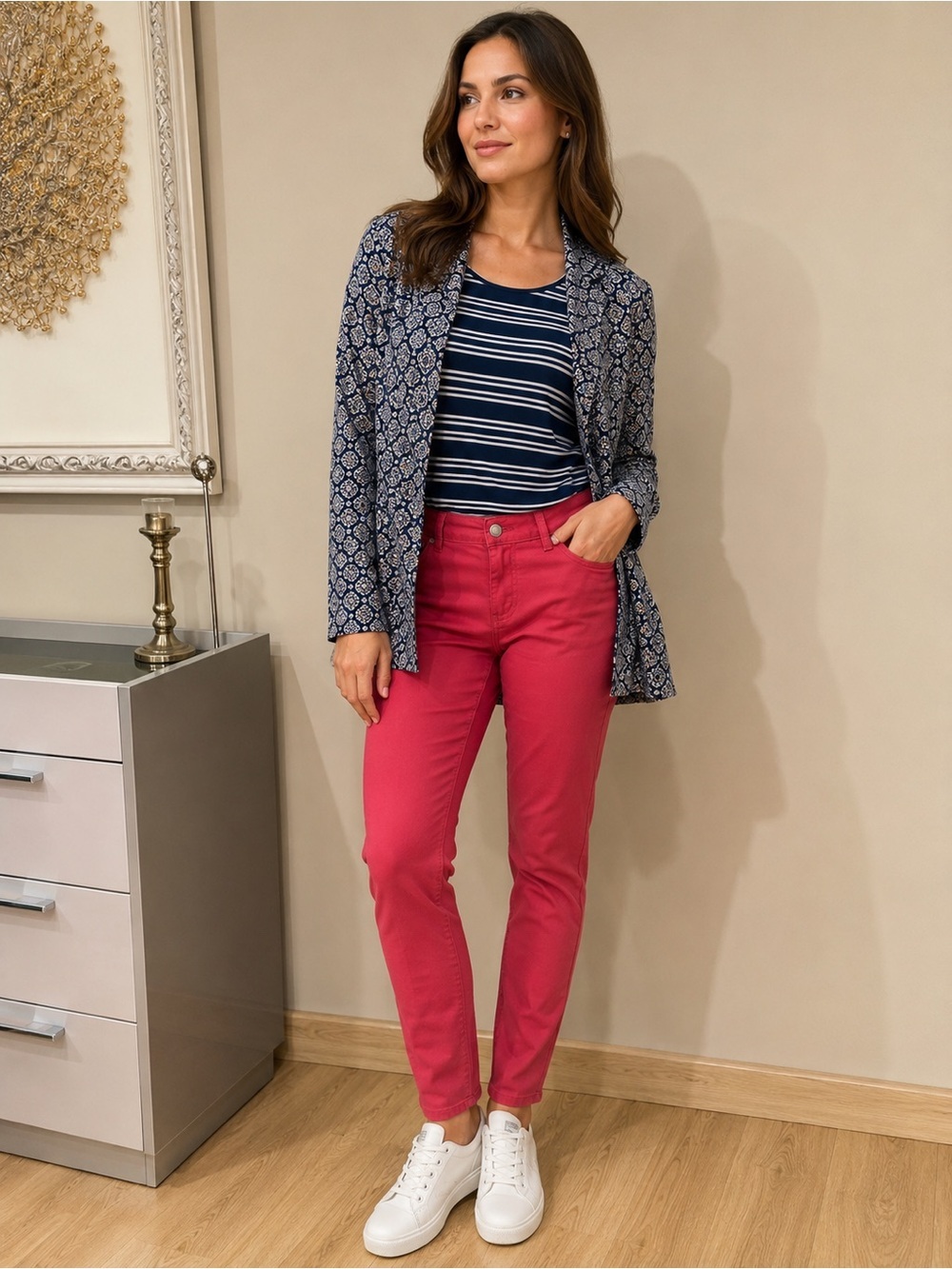 LC Lauren Conrad Cropped Slim Jeans in Raspberry Pink